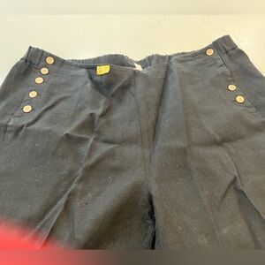 J. Jill Gray Wide Leg Pants with Button Detail